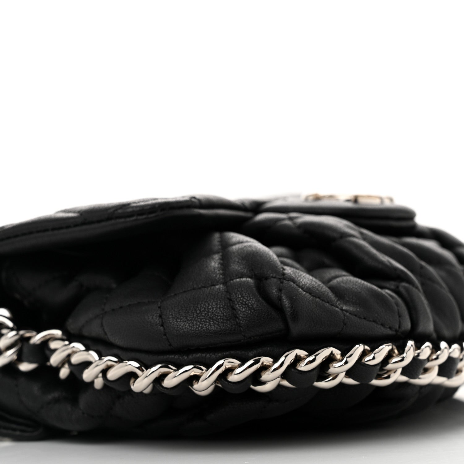 Chanel Washed Lambskin Quilted Mini Chain Around Flap Black 9 of 12