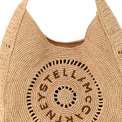 Stella McCartney Raffia Logo Medium Slouchy Tote Bag Beige 8 of 10