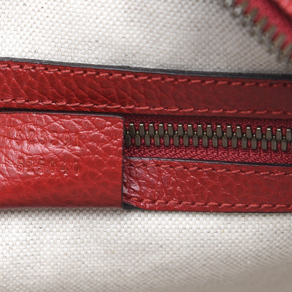 Gucci Grained Calfskin Logo Messenger Bag Hibiscus Red 6 of 9