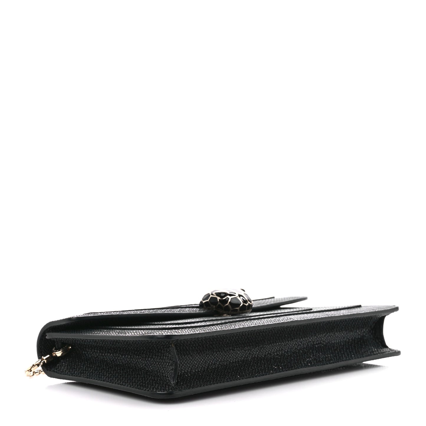Metallic Karung Serpenti Forever Shoulder Bag Black