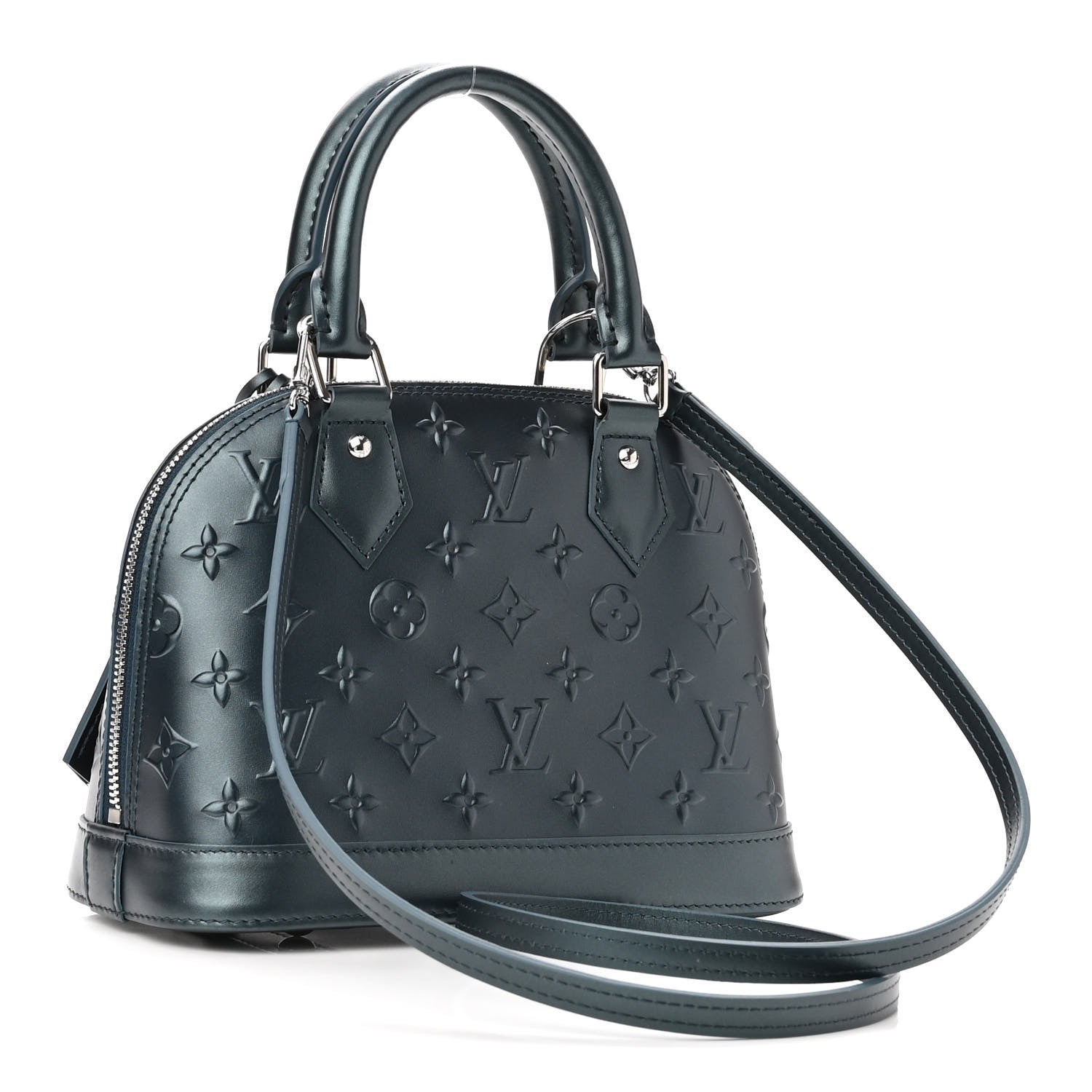 Louis Vuitton Calfskin Alma BB H27 Steel Blue 2 of 9