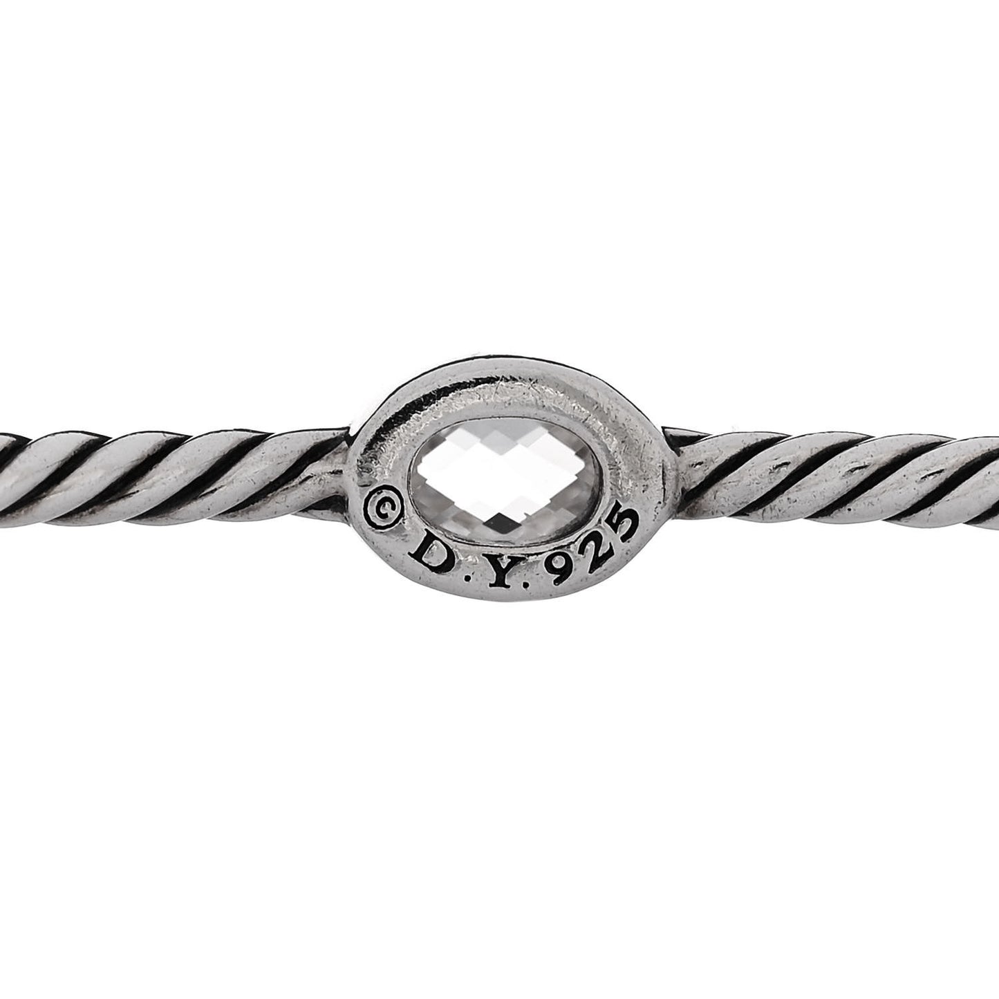 DAVID YURMAN Sterling Silver Crystal Color Classics Cable Bangle Bracelet Set of 2