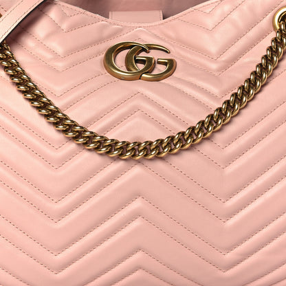 Gucci Calfskin Matelasse Medium GG Marmont Shoulder Tote Bag Perfect Pink 8 of 10