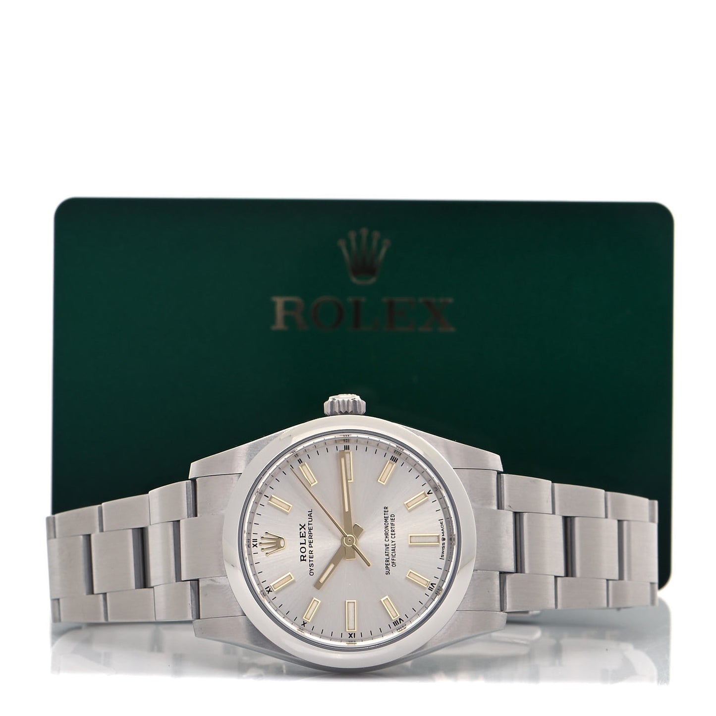 Stainless Steel 34mm Oyster Perpetual Watch Silver 124200