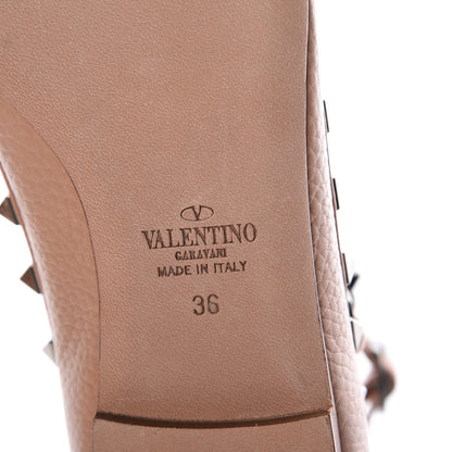 Valentino Garavani Pebbled Calfskin Rockstud Cage Ballerina Flats 36 Soft Noisette 6 of 7