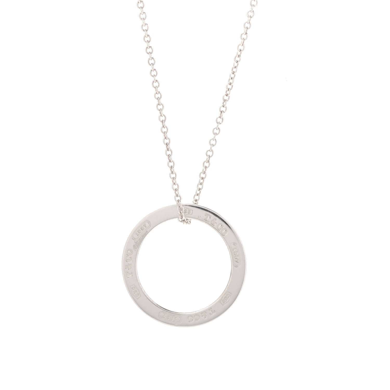 Tiffany Sterling Silver 1837 Circle Pendant Necklace 1 of 5