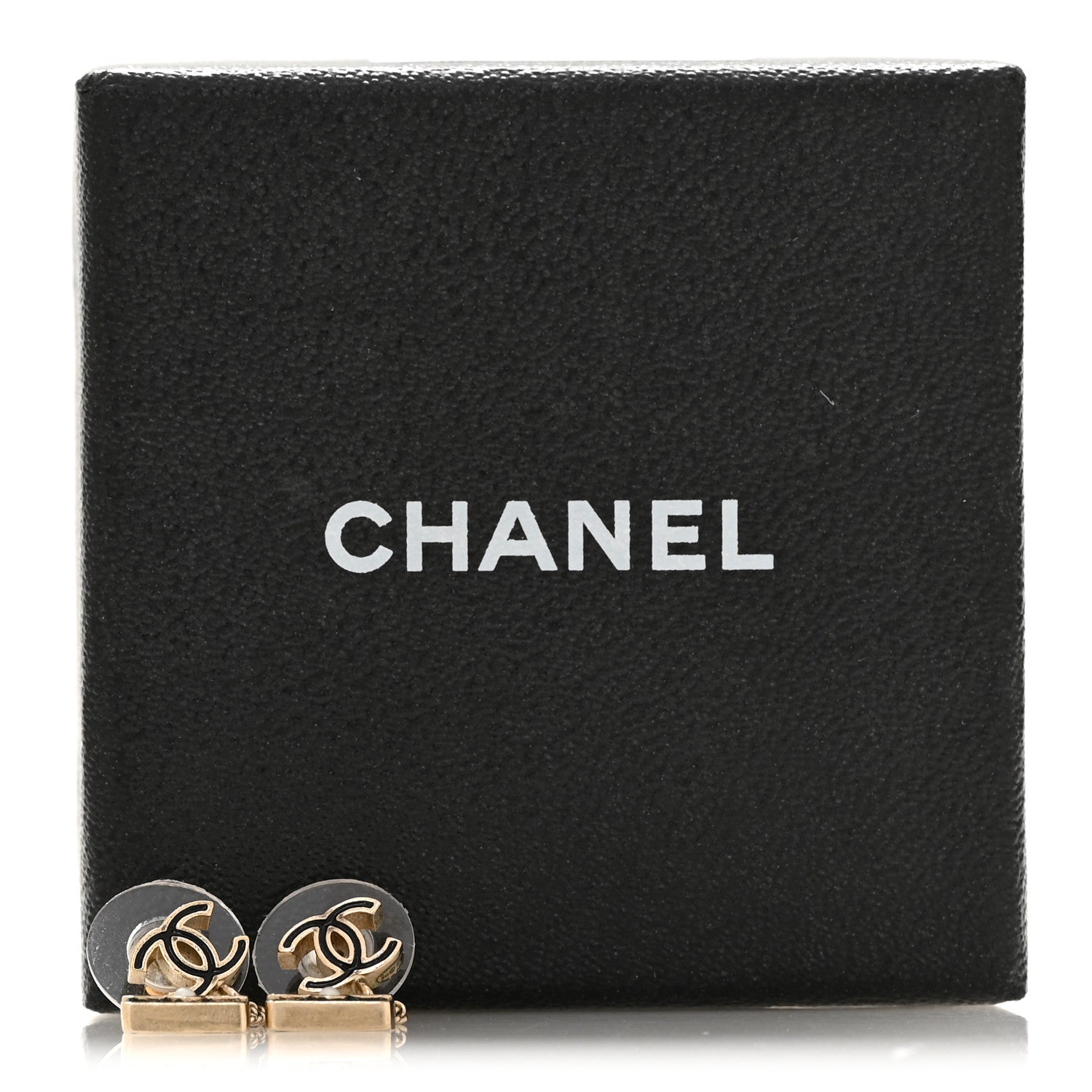 Chanel Enamel Pearl CC Flap Bag Drop Earrings Black Gold 5 of 5