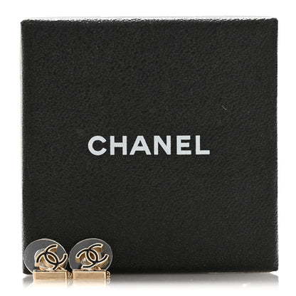 Chanel Enamel Pearl CC Flap Bag Drop Earrings Black Gold 5 of 5