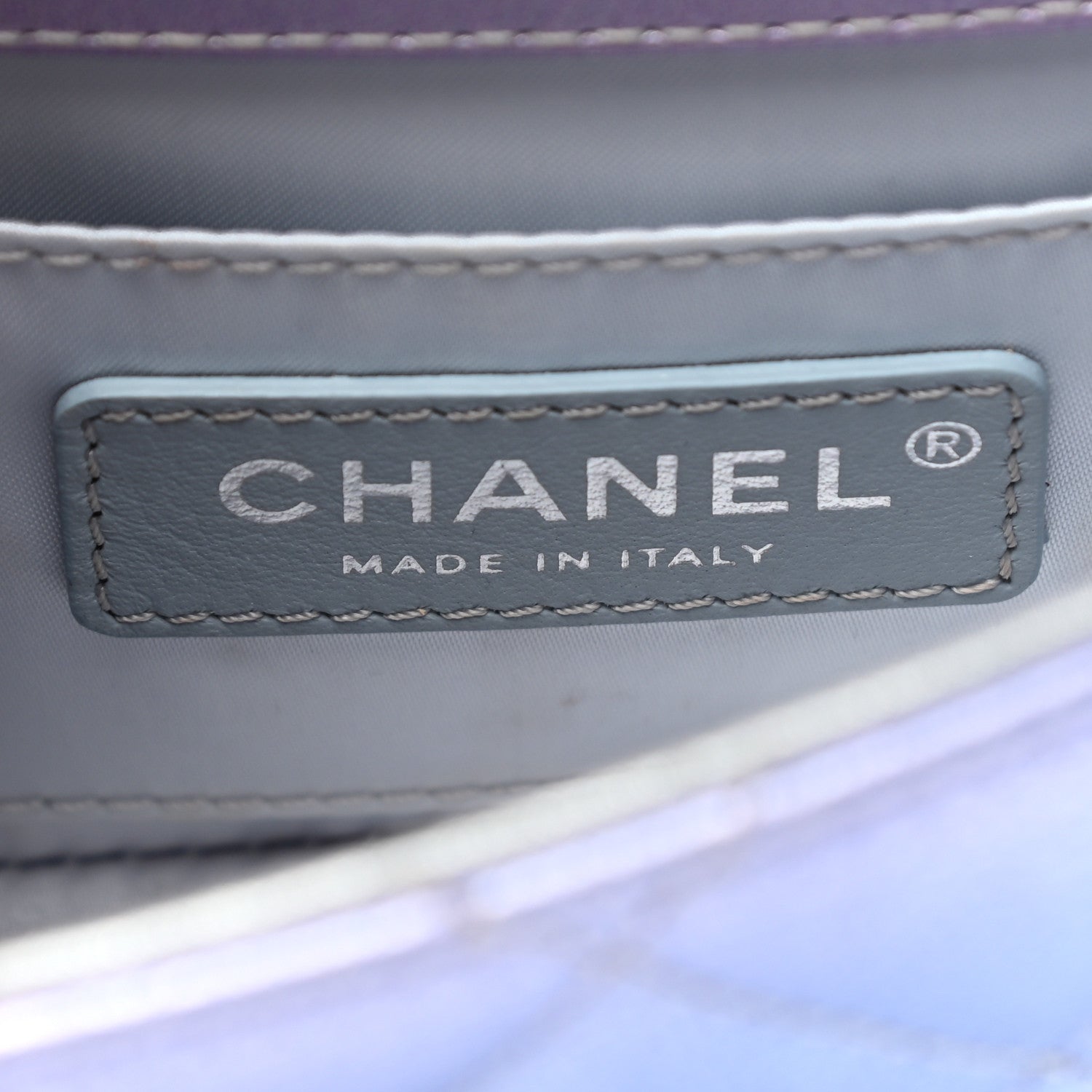 Chanel Gradient Metallic Calfskin Quilted Clutch Silver Blue Yellow Purple 6 of 10