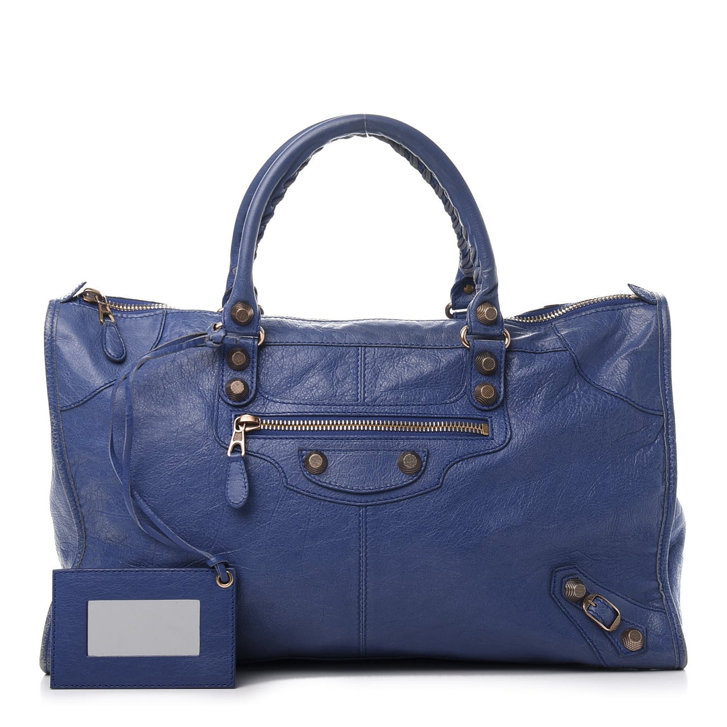 Agneau Giant 12 Rose Gold Hardware Work Bleut Bleu Glacier