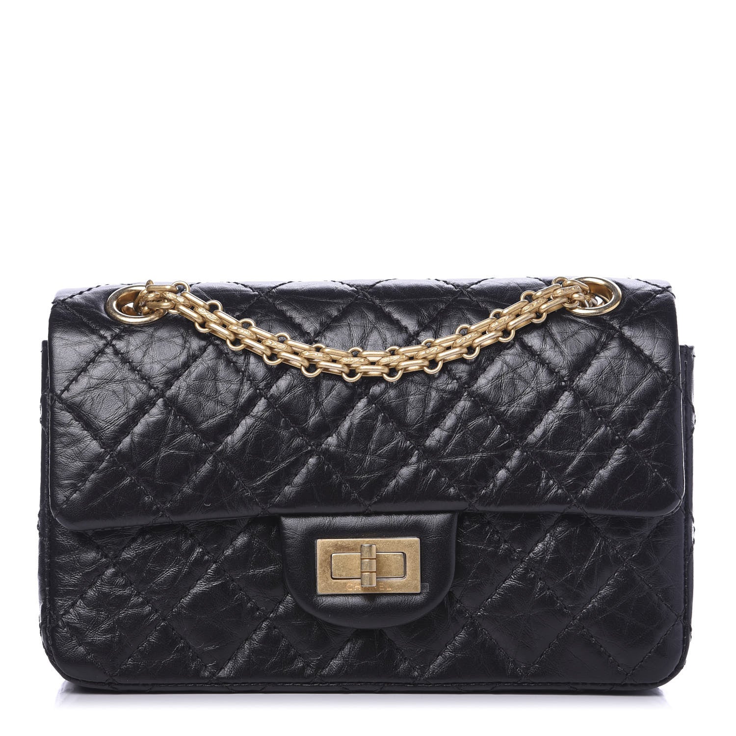 Chanel Aged Calfskin Quilted 2.55 Reissue Mini Flap Black 1 of 11