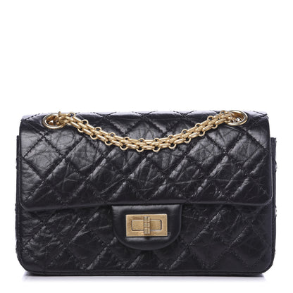 Chanel Aged Calfskin Quilted 2.55 Reissue Mini Flap Black 1 of 11