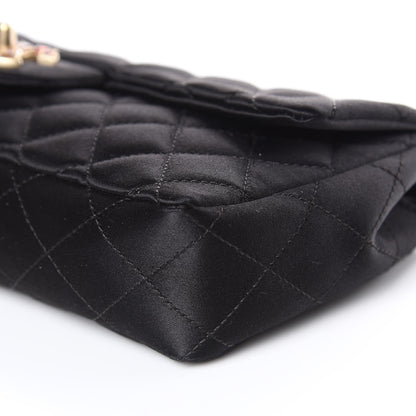 Chanel Satin Quilted Jeweled East West Flap Black 9 of 9