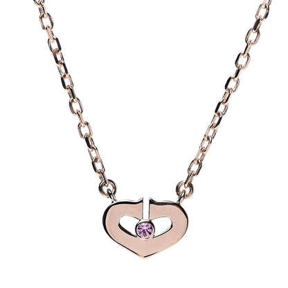 Cartier 18K Pink Gold Pink Sapphire XS Hearts and Symbols Necklace 6 of 6