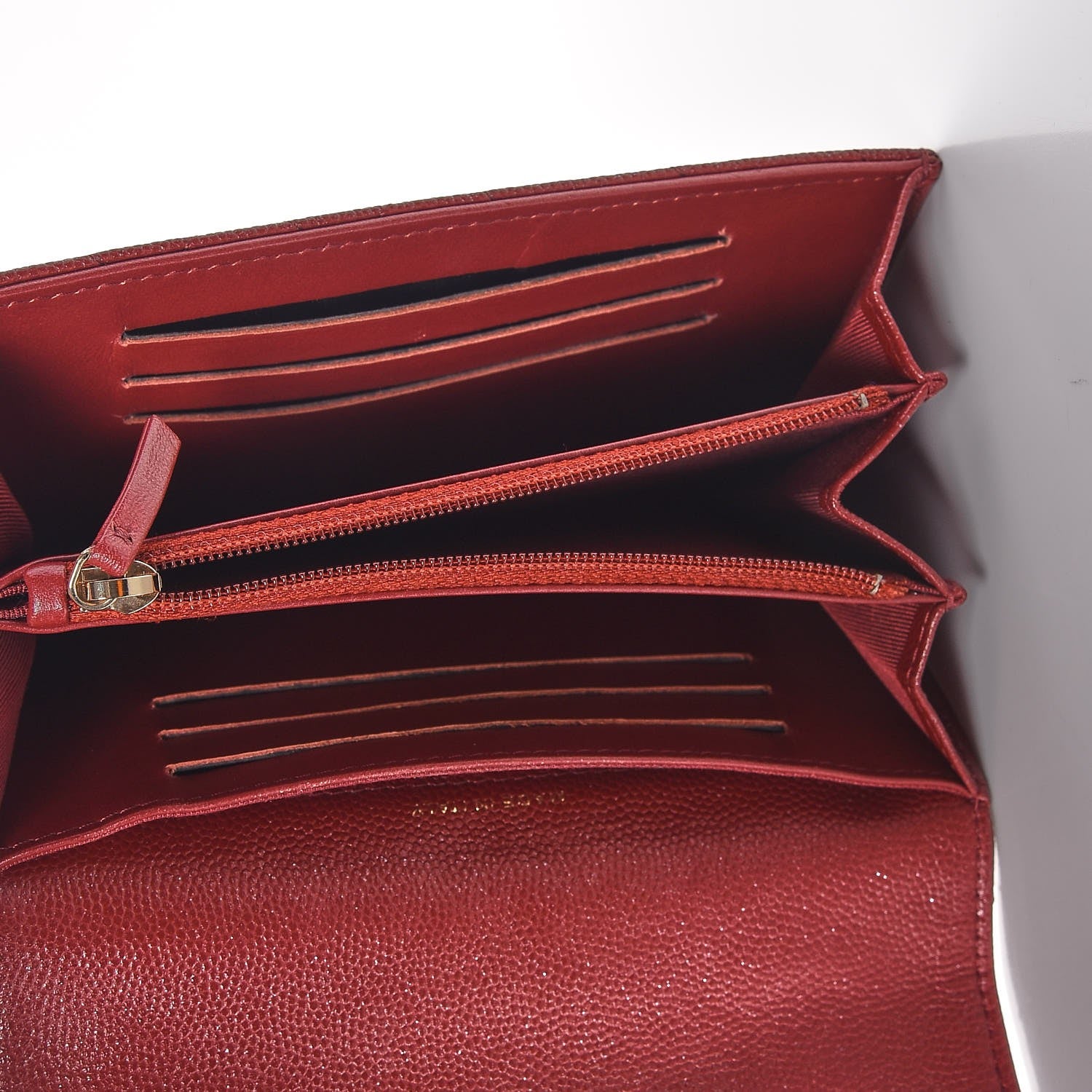 Chanel Iridescent Caviar Quilted Medium Flap Wallet Burgundy 5 of 10