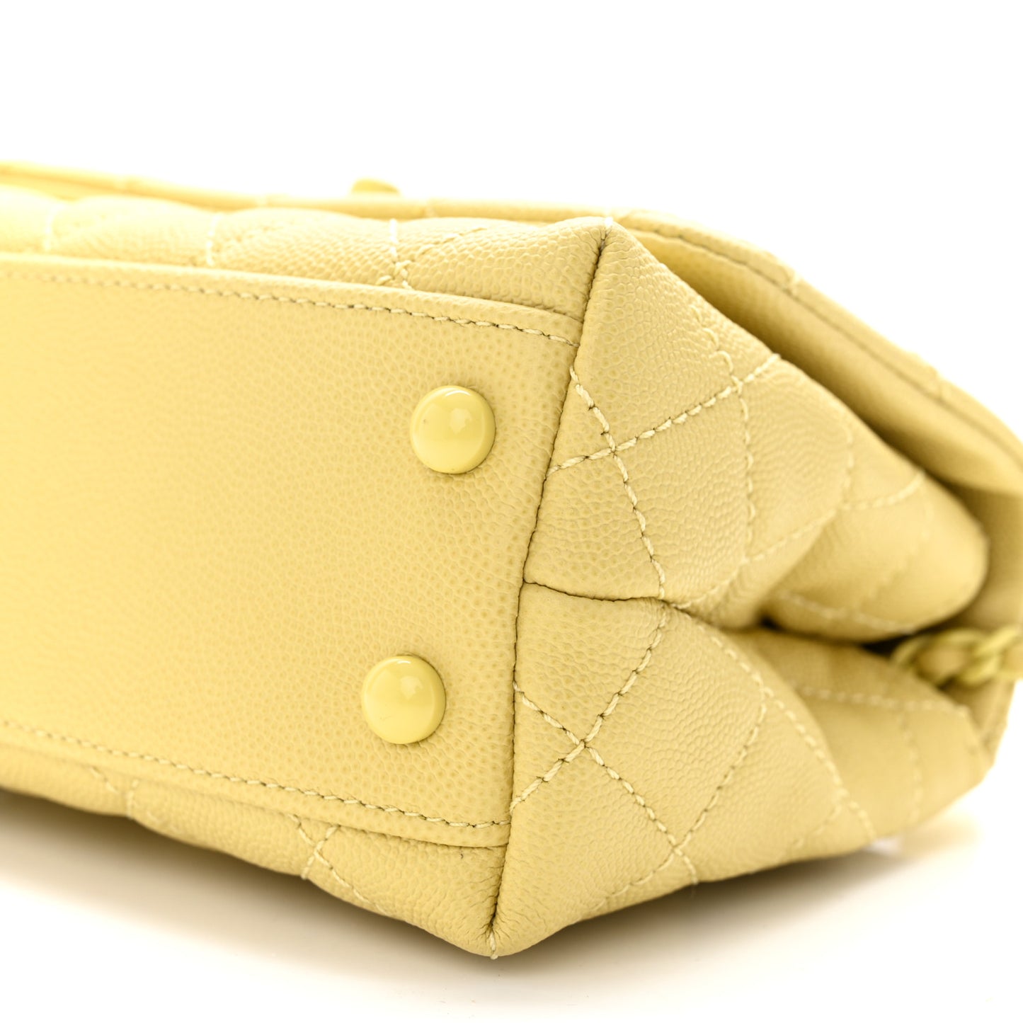 Caviar Quilted Incognito Extra Mini Coco Handle Flap Light Yellow