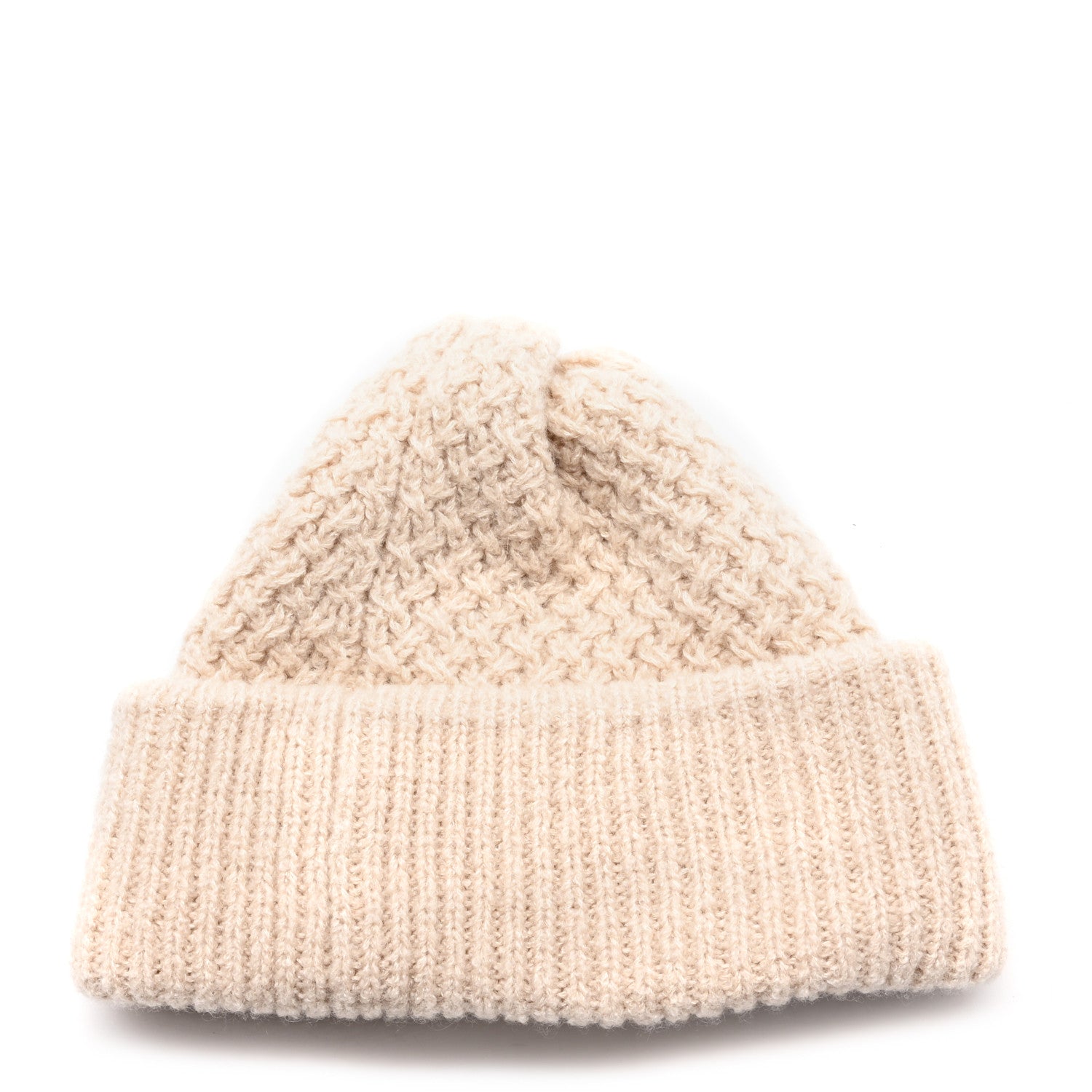 Chanel Cashmere Silk CC Beanie Hat Beige Ecru 3 of 5