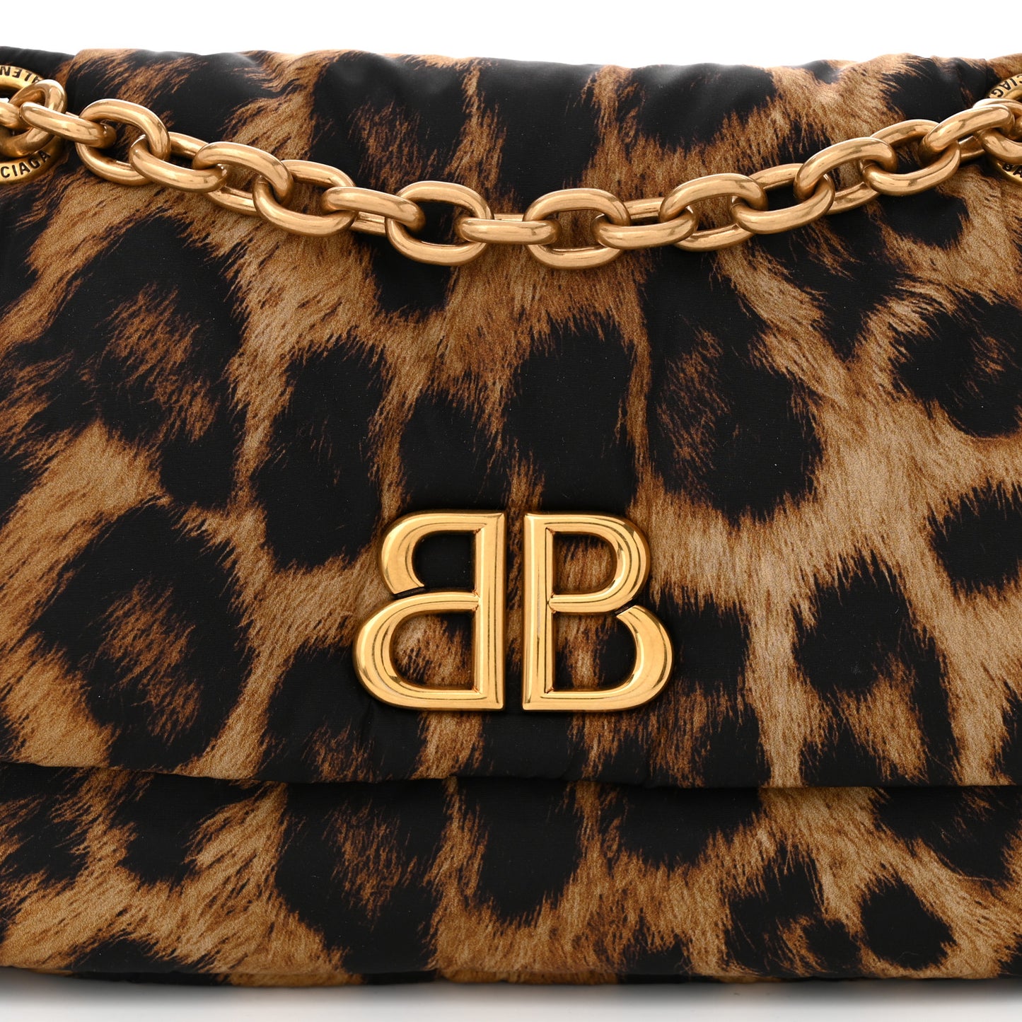Nylon Monaco Mini Leopard Shoulder Bag Brown