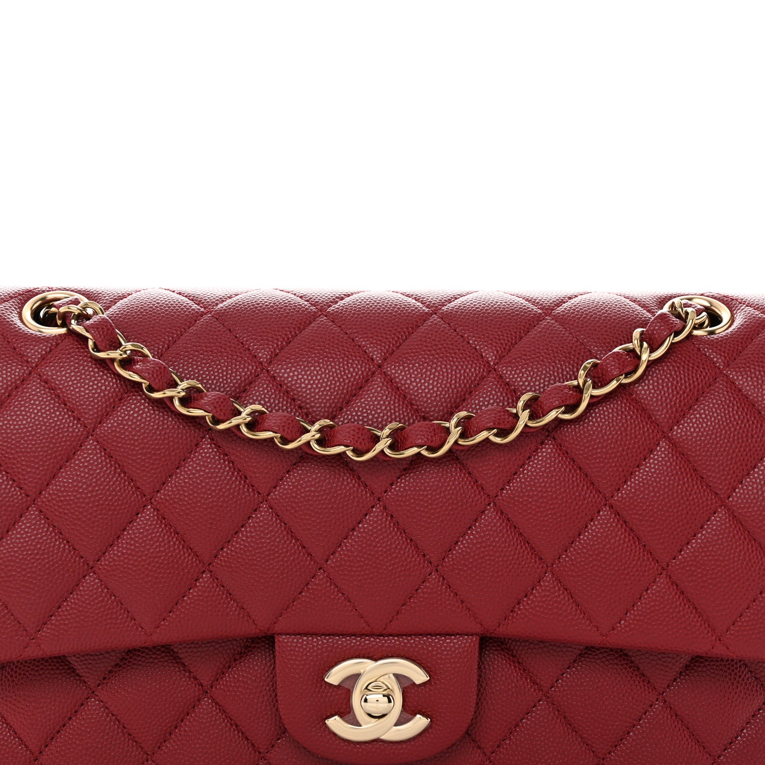 Chanel Caviar Quilted Medium Double Flap Dark Red 8 of 11