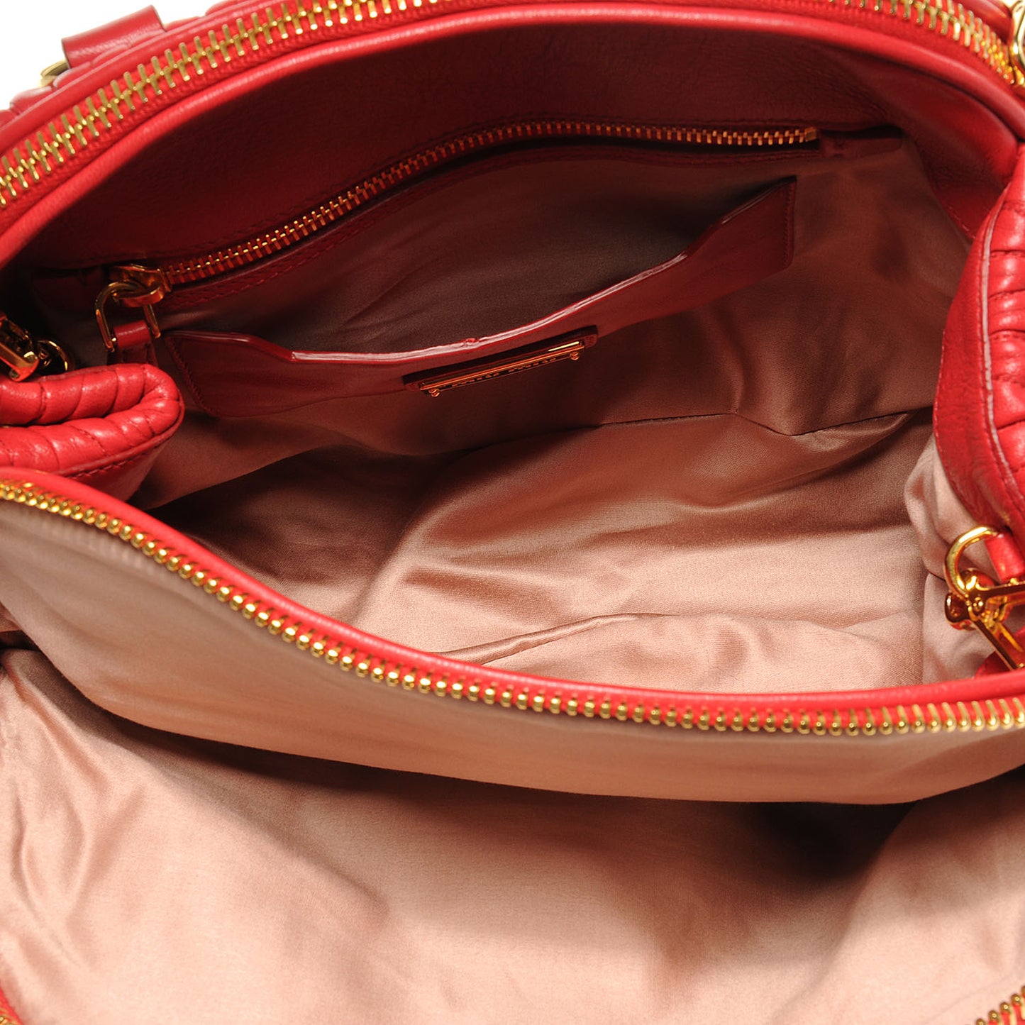 Leather Matelasse Bowler Red