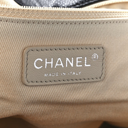 Chanel Glazed Caviar Quilted Stretch Spirit Messenger Bag Black 6 of 11