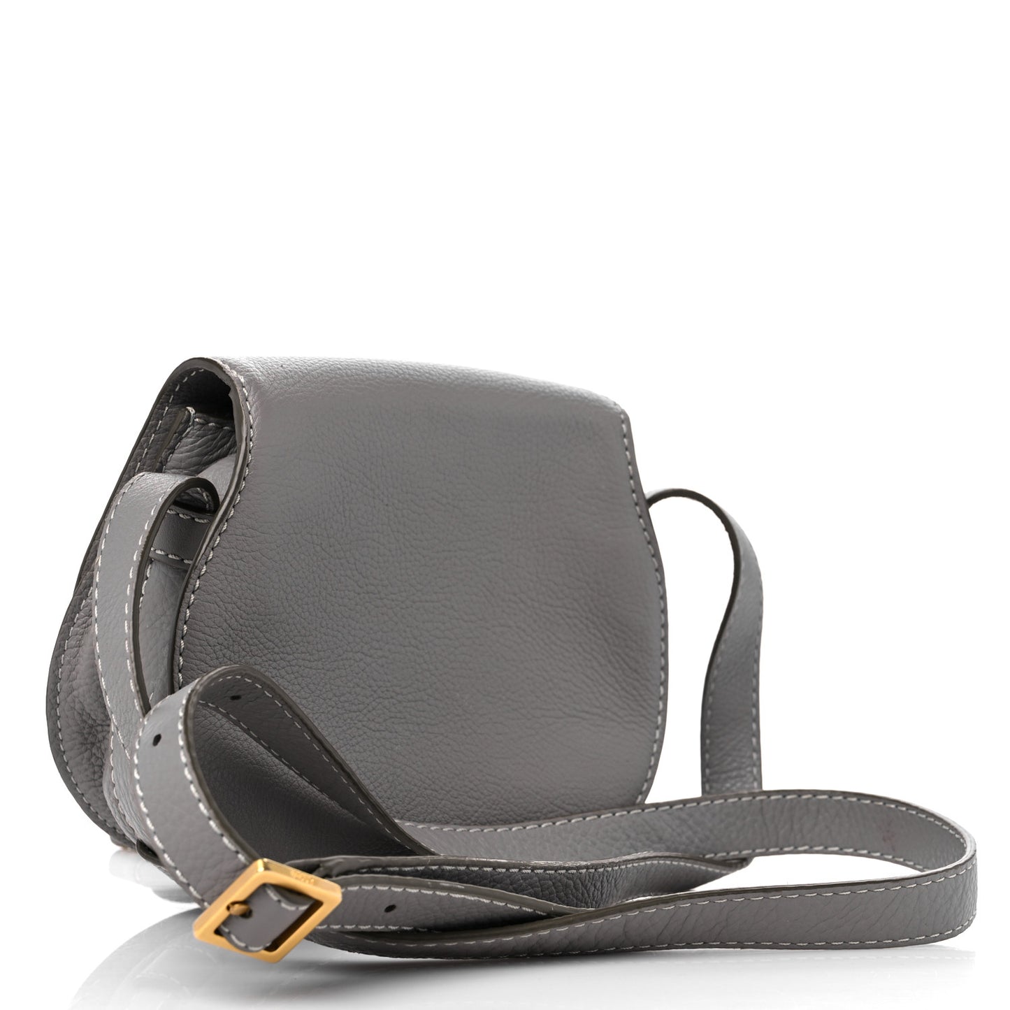 Calfskin Mini Marcie Round Crossbody Bag Cashmere Grey