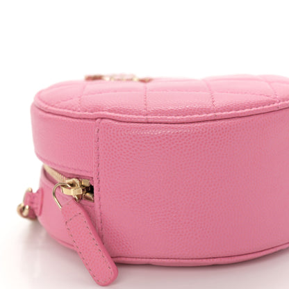 Chanel Caviar Quilted Gripoix CC Round Clutch With Chain Pink 5 of 11