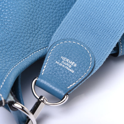 Hermes Taurillon Clemence Evelyne III PM Blue Jean 9 of 11