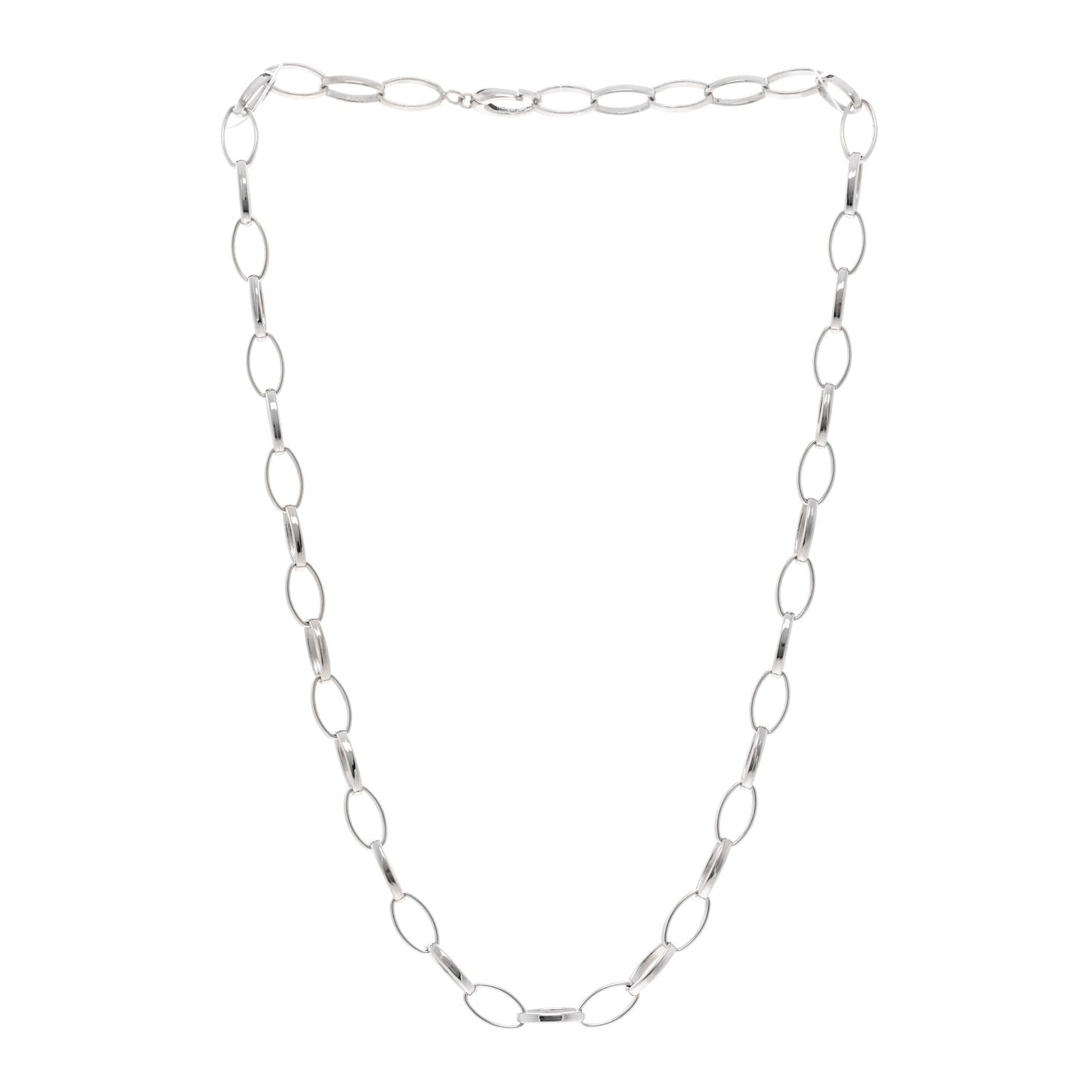 18K White Gold Medium Edith Link Necklace