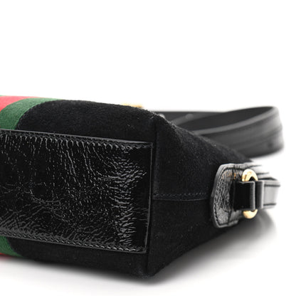 Gucci Suede Patent Web GG Small Ophidia Dome Shoulder Bag Black 10 of 10