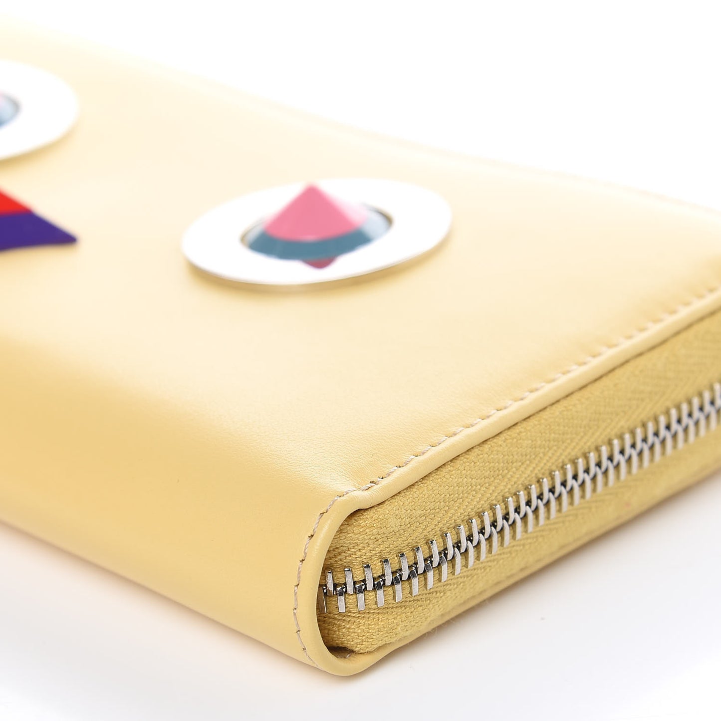Vitello Century Hypnoteyes Zip Around Wallet Grano Multicolor