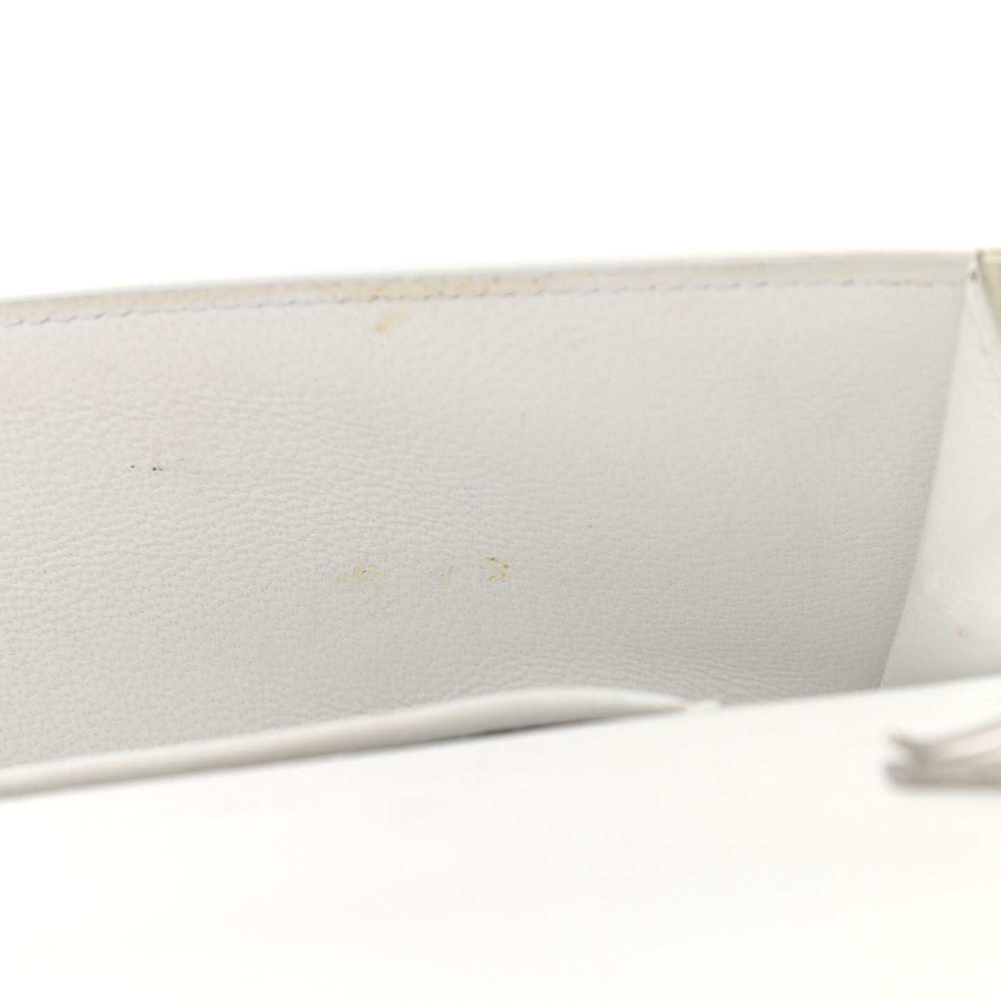 Grained Calfskin Logo Cash Phone Holder Wallet On Chain White Fluo Pink