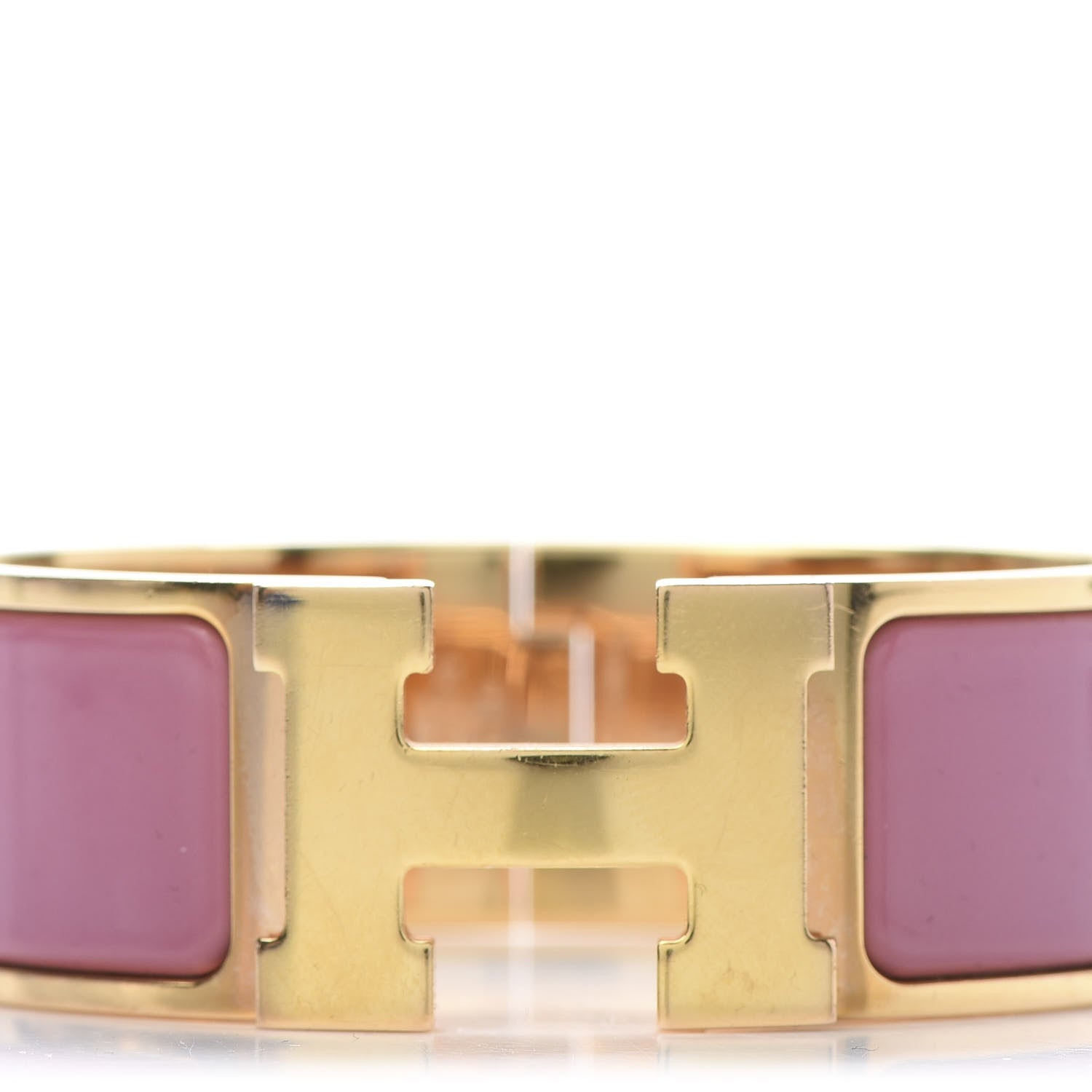 Hermes Enamel Wide Clic Clac H Bracelet GM Rose Velours 5 of 5