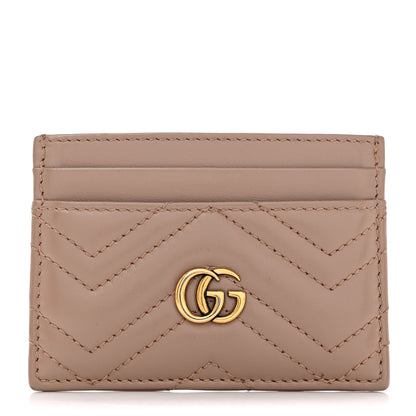 Gucci Calfskin Matelasse GG Marmont Card Holder Porcelain Rose 1 of 7