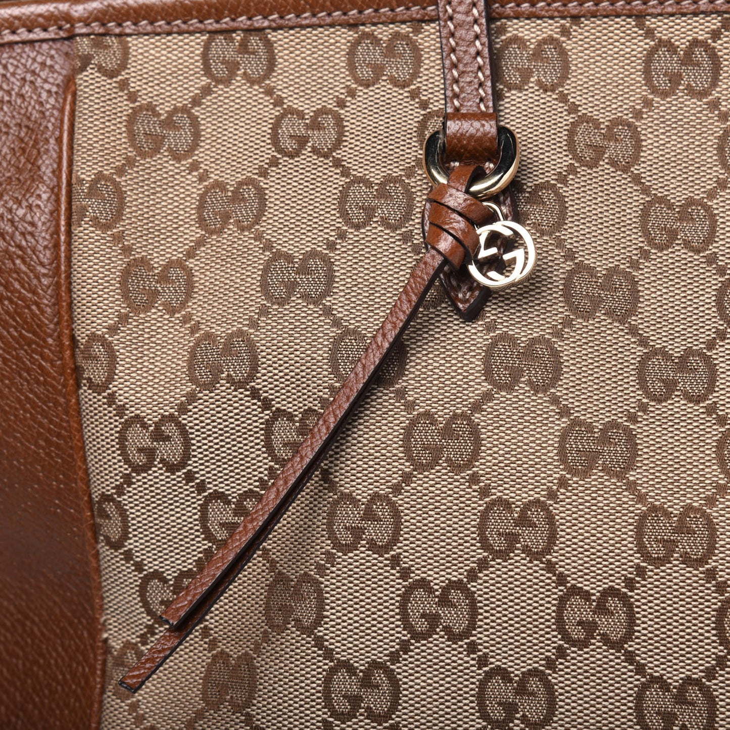 Monogram Medium Bree Zippered Tote Beige Tabacco