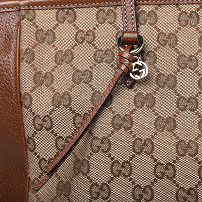 Gucci Monogram Medium Bree Zippered Tote Beige Tabacco 15 of 17