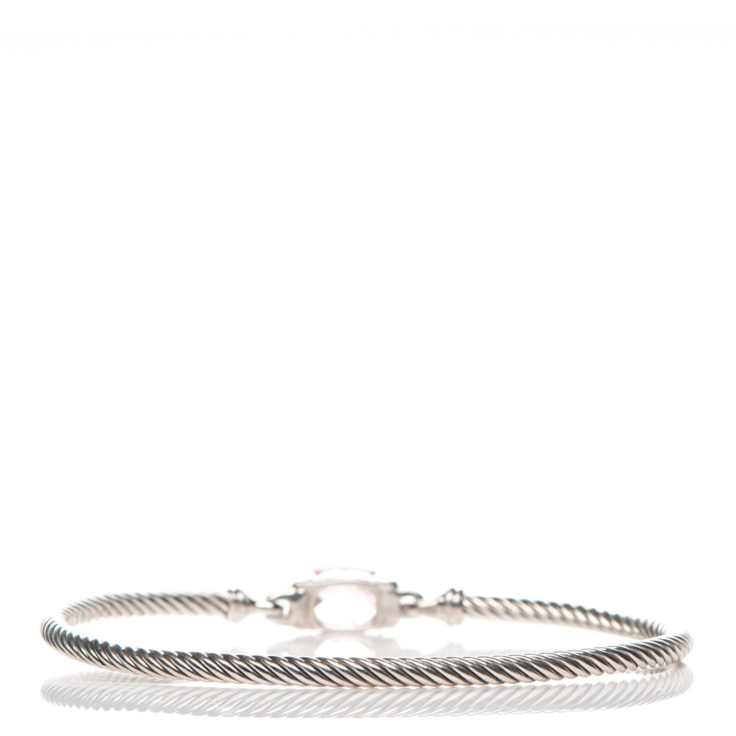 Sterling Silver Diamond Morganite 3mm Petite Wheaton Bracelet