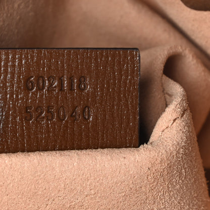 Gucci Monogram Textured Calfskin Horsebit 1955 Drawstring Bucket Bag Beige Brown Sugar 7 of 12