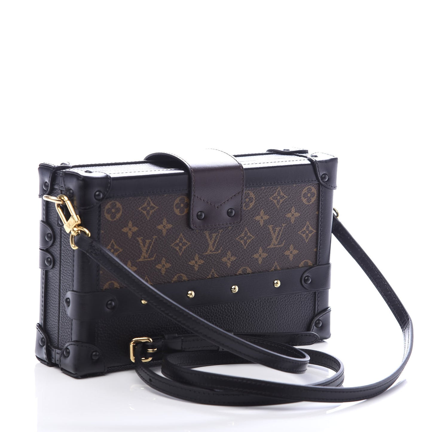 Monogram Calfskin Petite Malle Black White