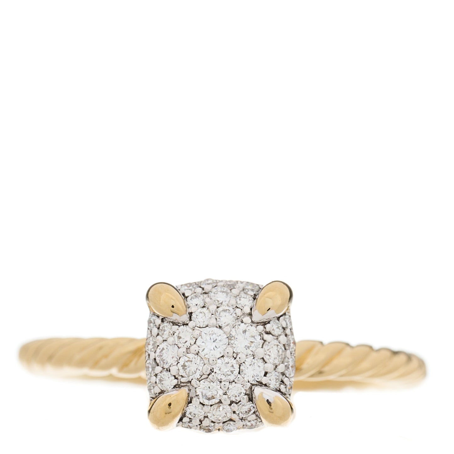 18K Yellow Gold Diamond 7mm Chatelaine Pave Ring 49 5
