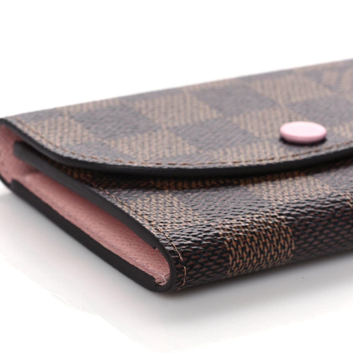 Damier Ebene Rosalie Coin Purse Rose Ballerine