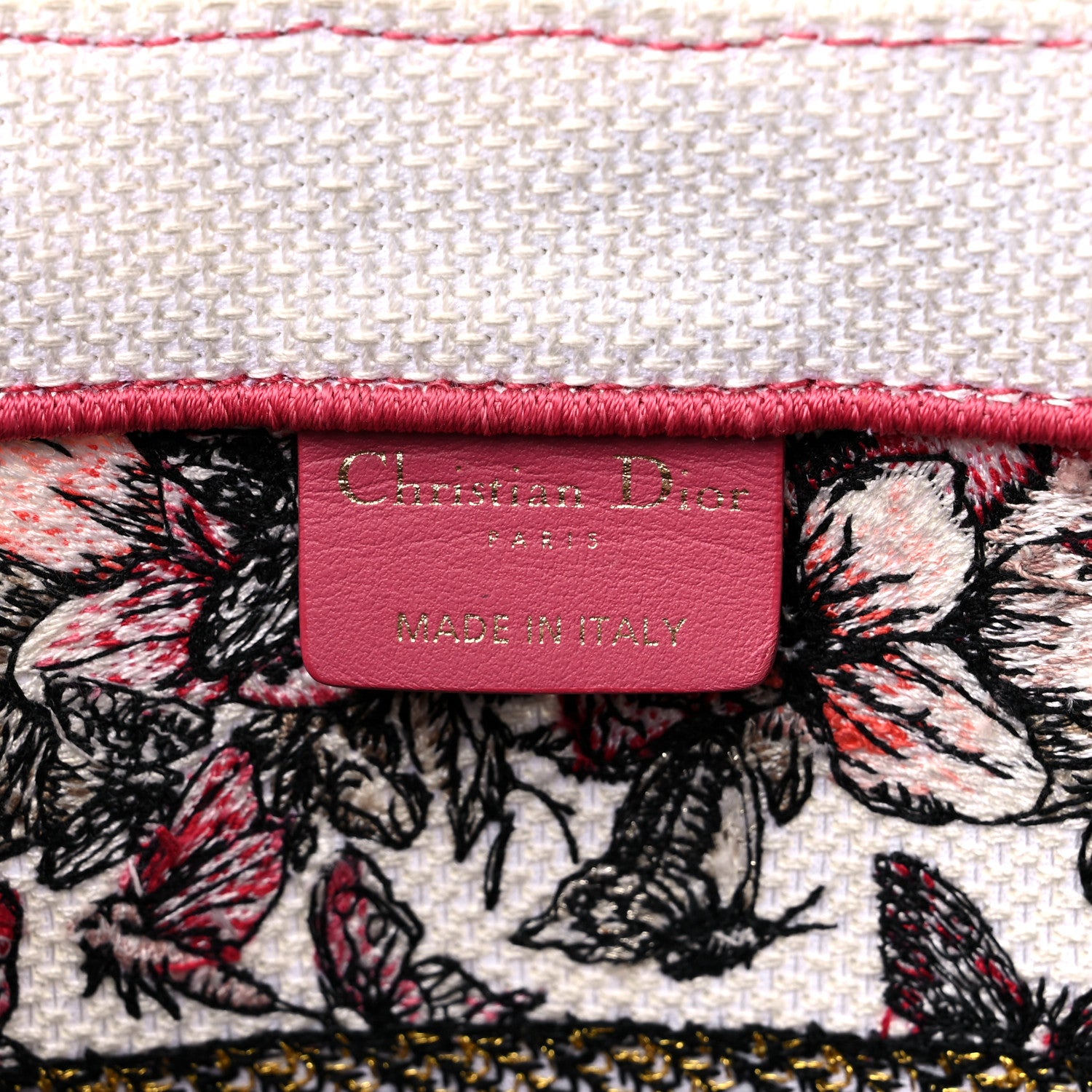 Christian Dior Canvas Embroidered Medium Butterfly Print Book Tote Multicolor 6 of 14