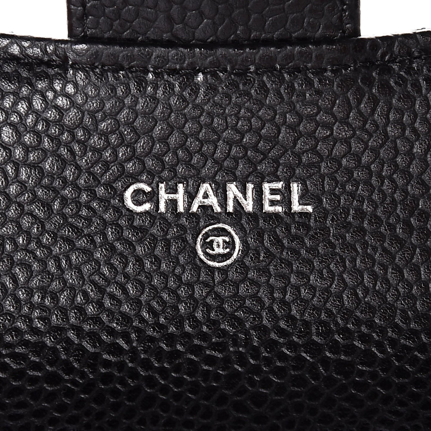 Caviar Quilted Flap Card Holder Black