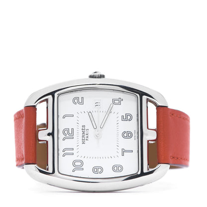 Hermes Stainless Steel Swift 33mm Cape Cod Tonneau Quartz Watch Capucine 2 of 8