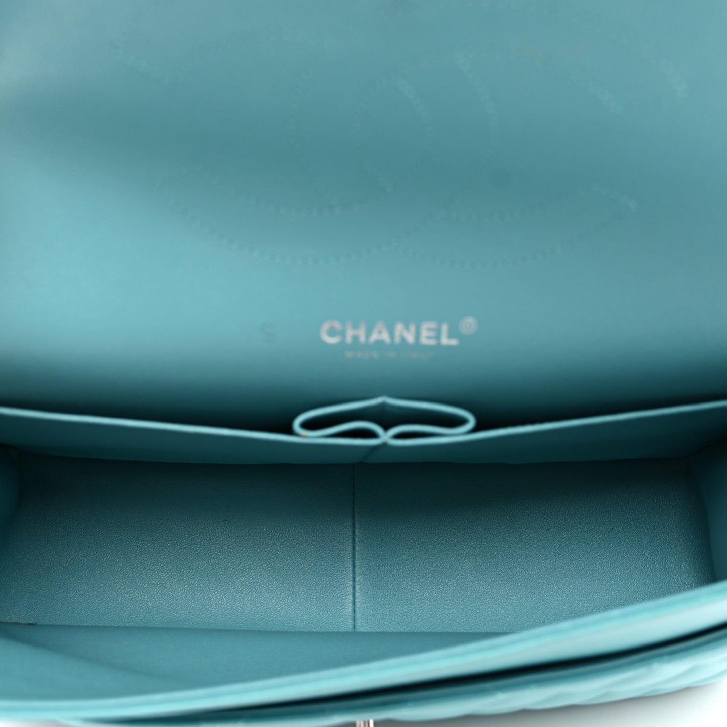 Lambskin Quilted Jumbo Double Flap Turquoise