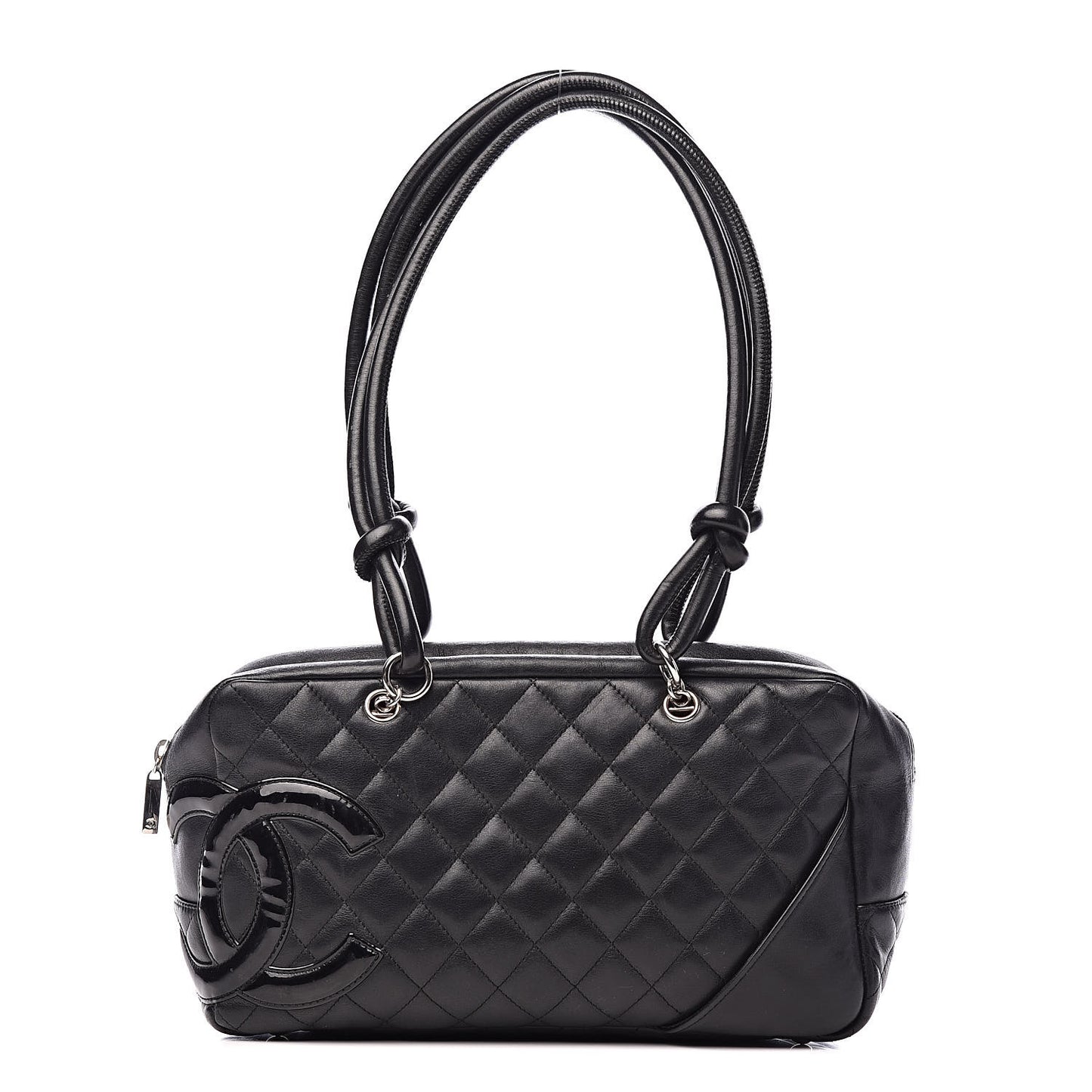 Calfskin Quilted Large Cambon Bowler Black