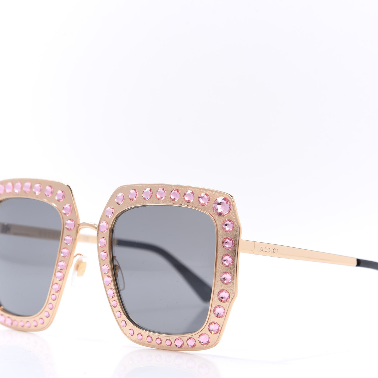 Gucci Metal Acetate Crystal Oversize GG0115S Sunglasses Rose Gold 5 of 8