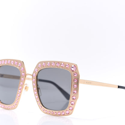 Gucci Metal Acetate Crystal Oversize GG0115S Sunglasses Rose Gold 5 of 8