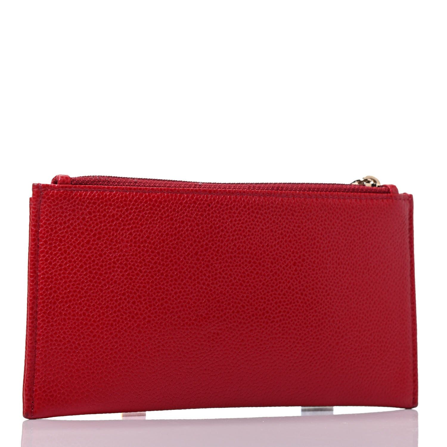 Chanel Caviar CC Classic Zip Pouch Red 2 of 4