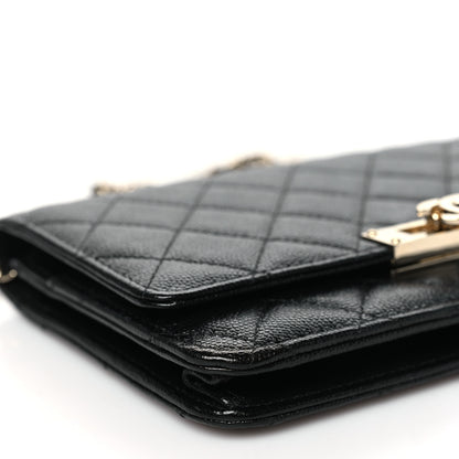 Chanel Caviar Quilted Golden Class Wallet On Chain WOC Black 10 of 12